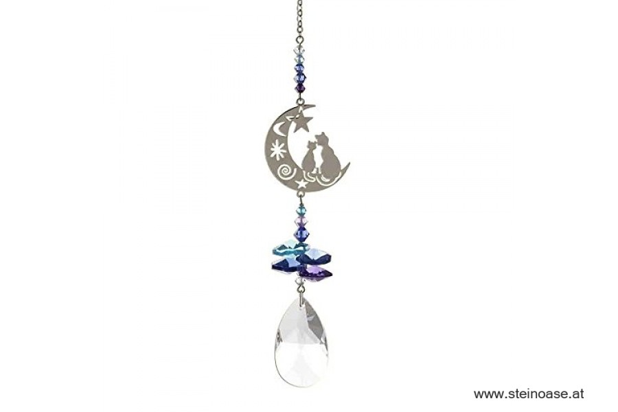 'Cats in the moon' Swarovski Kristallmobile